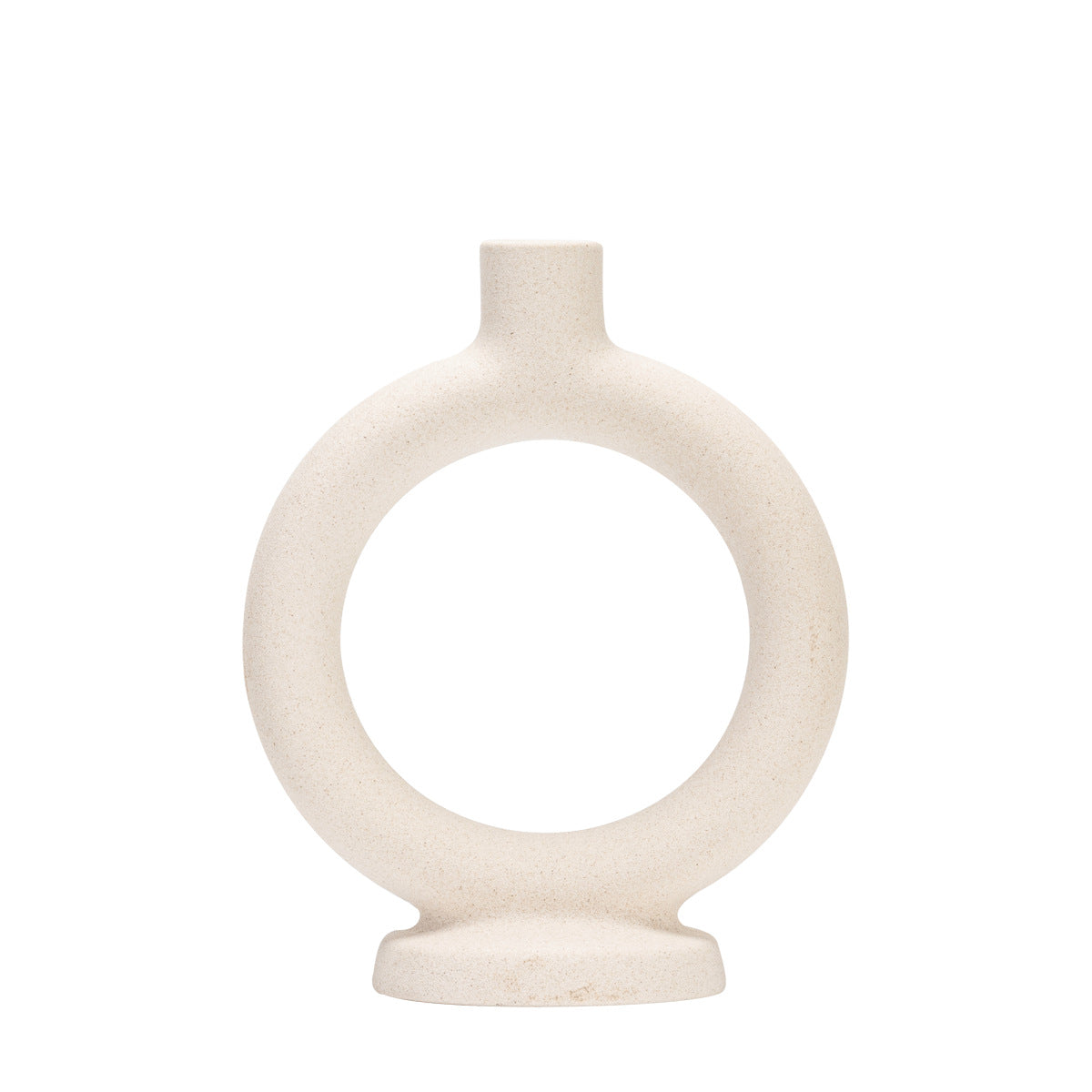 Off-white Unglazed Ceramic Candle Holder Decoration