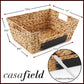 2Pk Wide Pantry Baskets, Wicker Hyacinth Seagrass Kitchen Shelf Storage Bins