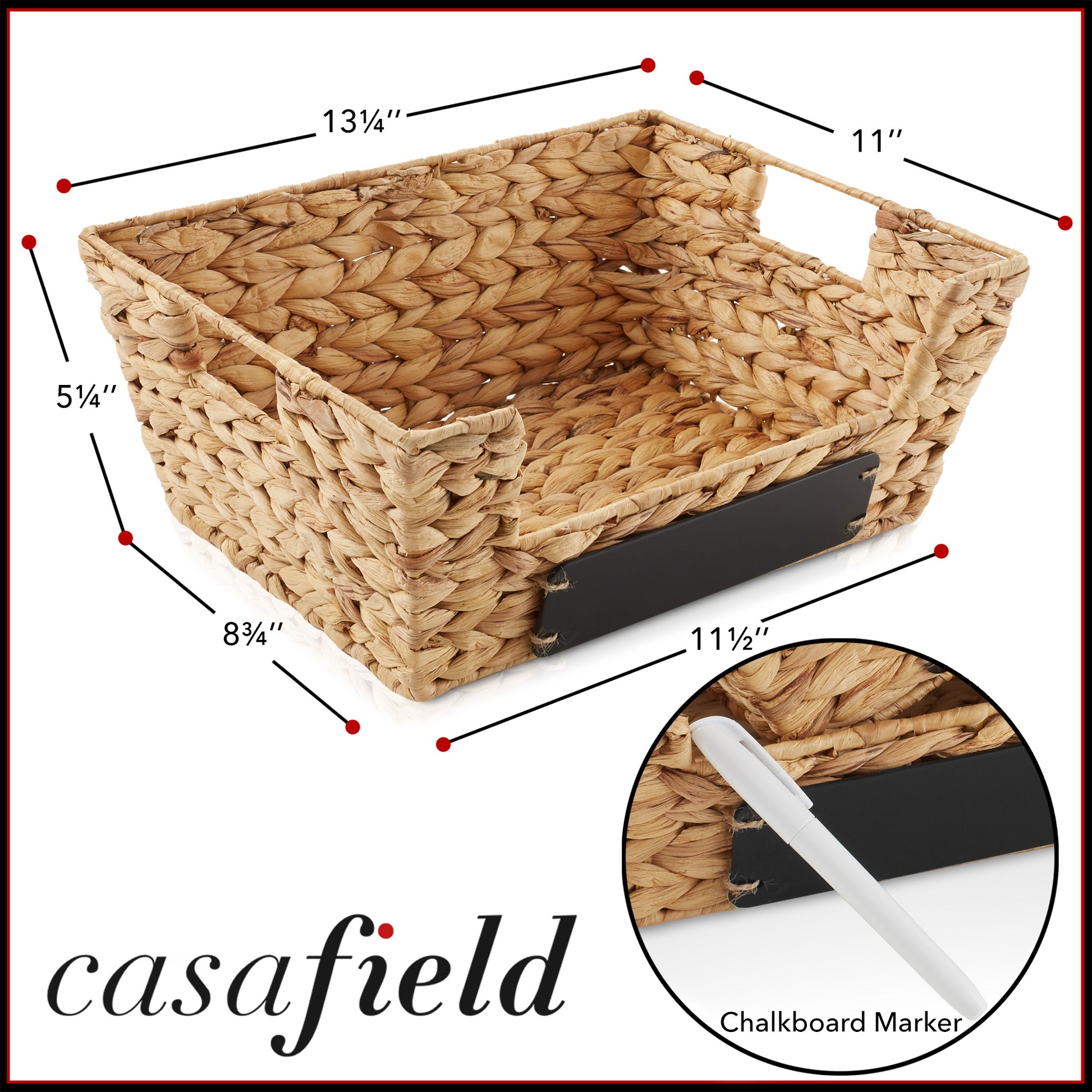 2Pk Wide Pantry Baskets, Wicker Hyacinth Seagrass Kitchen Shelf Storage Bins