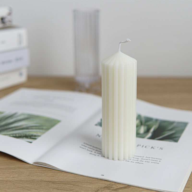 Vertical Striped Cylindrical Acrylic Computer Plastic Candle Mold
