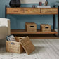 Rectangular Bulrush Lidded Storage Basket (Set of 3)