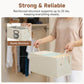 Storage Baskets for Shelves, Fabric Storage Bins, Closet Organization and Storage Basket, Foldable Organizer Bins for Clothes, Beige, White & Ivory, Large, 3-Pack
