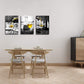 Kitchen Wall Art for Dining Room,Wine Painting Artwork Poster Black White Canvas Yellow Wine in Cups Pictures for Home Decorations