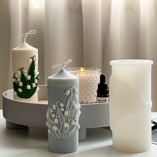 Cylinder Candle Mold Lanbell Carved Creative Korean Style