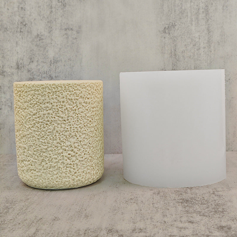 Round With Lid Candle Cup Silicone Mold