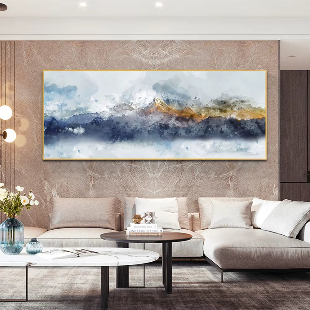 Abstract Landscape Oil Painting Posters and Prints Wall Art Canvas Painting Trees and Lakes Pictures for Living Room No Frame