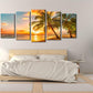 Cozy Sea Extra Large Modern Ocean Sunset Sea Beach Canvas Prints Pictures Paintings on Canvas Wall Art for Home Decor 5 Panels Gallery Wrapped Tropical Scenery Seascape Giclee Artwork