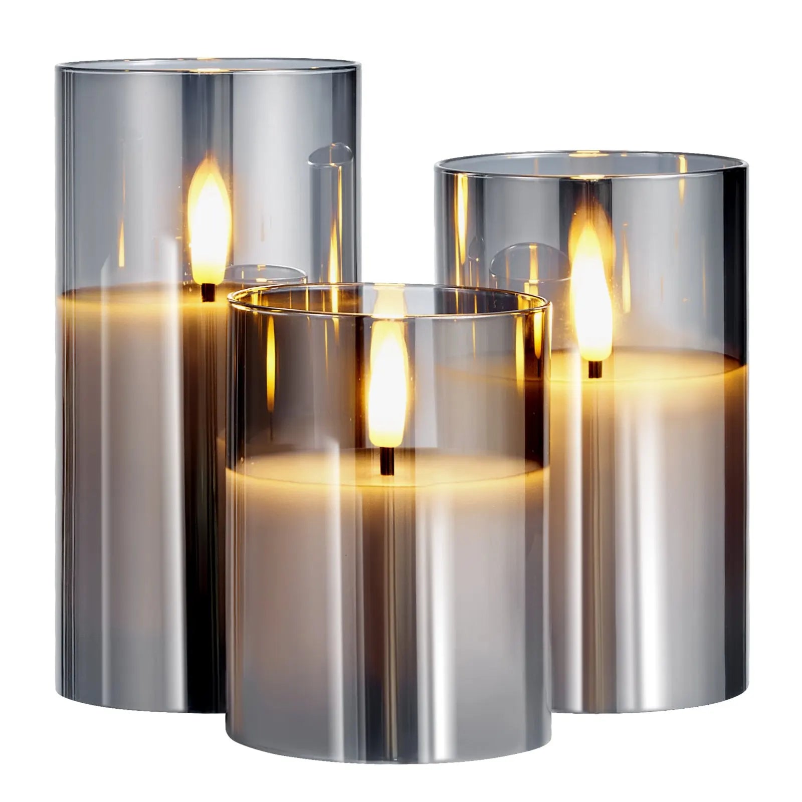 Flameless LED Candles 3 Pack Battery Operated Candles with Remote Control, Realistic Flickering Candles for Safe Ambiance