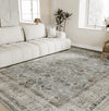 Runner Rugs 2X10 Area Rugs Washable Oriental Carpet Traditional Bedroom Throw Rug Rubber Back Vintage Distressed Neutral Hallway Kitchen Bathroom Rug Green
