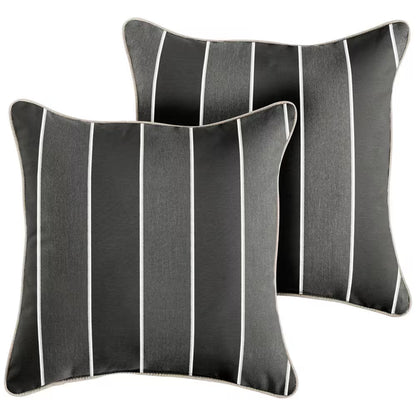 Sunbrella Peyton Granite Outdoor Corded Throw Pillows (2-Pack)