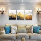 Golden Mountain Abstract Wall Art, 16 X 24 Inches, Modern Abstract Landscape Painting, Framed Canvas Prints, Home Wall Decor for Bedroom, Living Room, Office, Kitchen