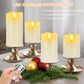 Flameless Candles Lights, Set of 3 White Flickering LED Candles with Remote & Timer, Dimmable LED Pillar Candles Battery Operated, Electric Candles for Halloween Thanksgiving Christmas Decor