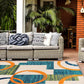 Modern Boxes Abstract Indoor/Outdoor Area Rug 5' X 7' Multi