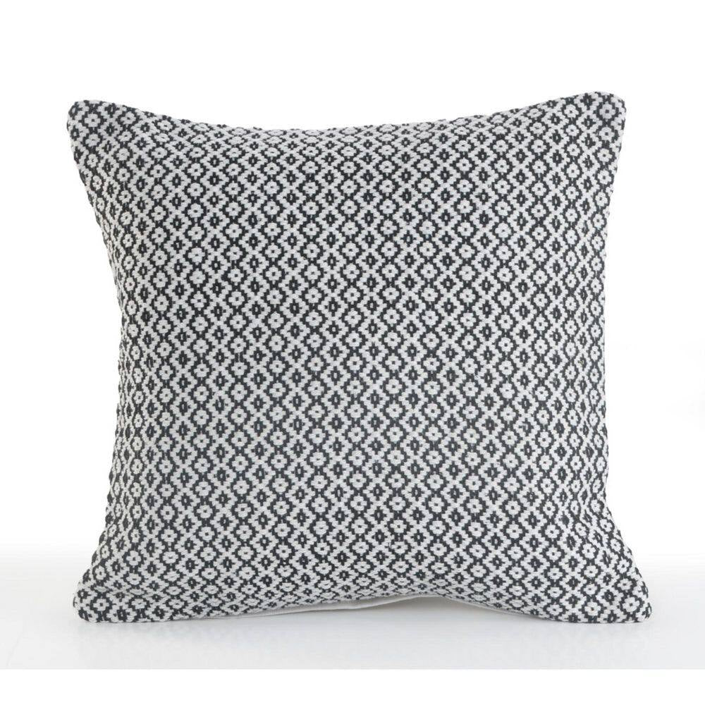 Gray Geometric Polyester 18 In. X 18 In. Throw Pillow (Set of 2)
