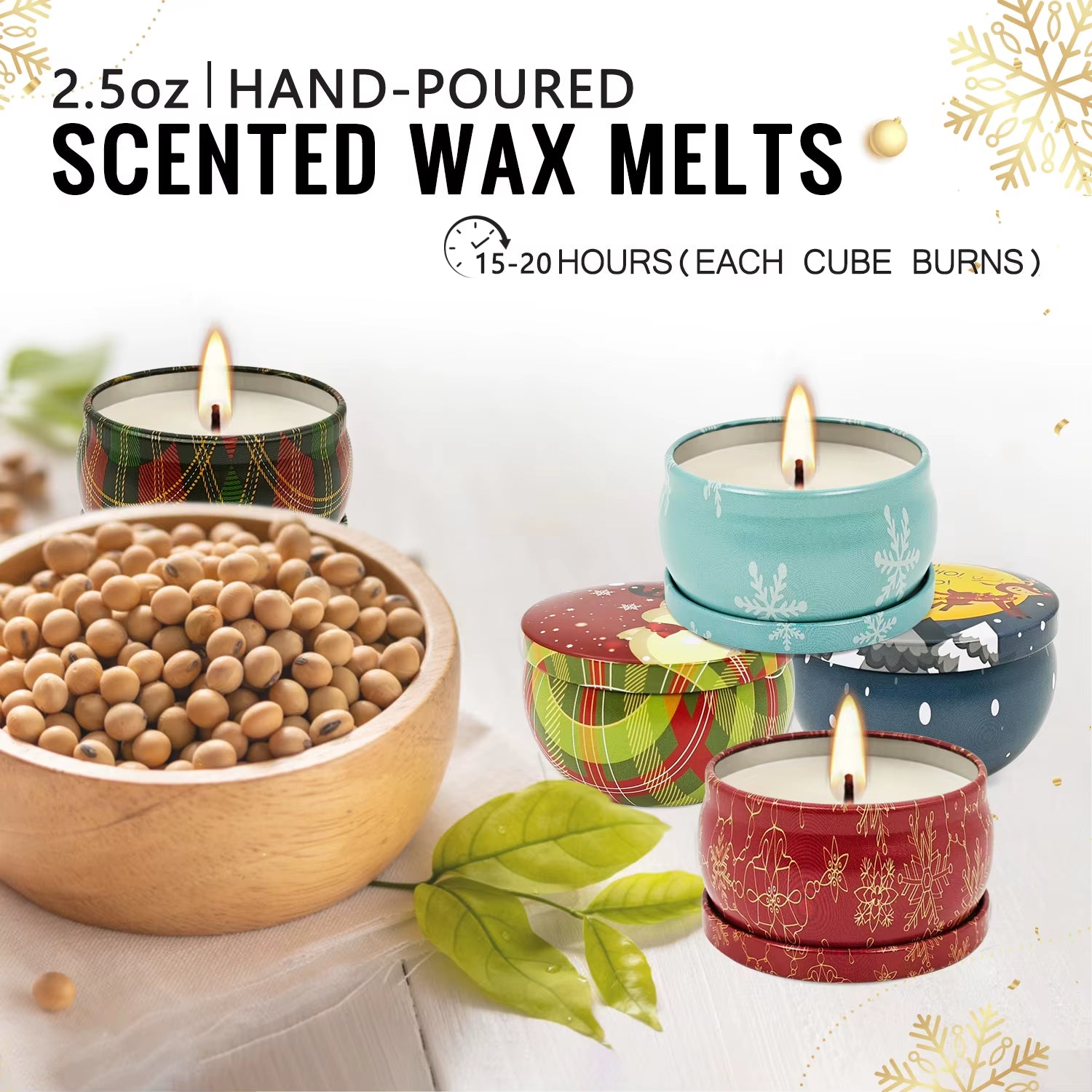 6/12Packs of Scented Candles, Christmas Candles, Candles, 2.5 Ounces (About 70.9 Grams) Scented Candles, Christmas Gifts, Gifts