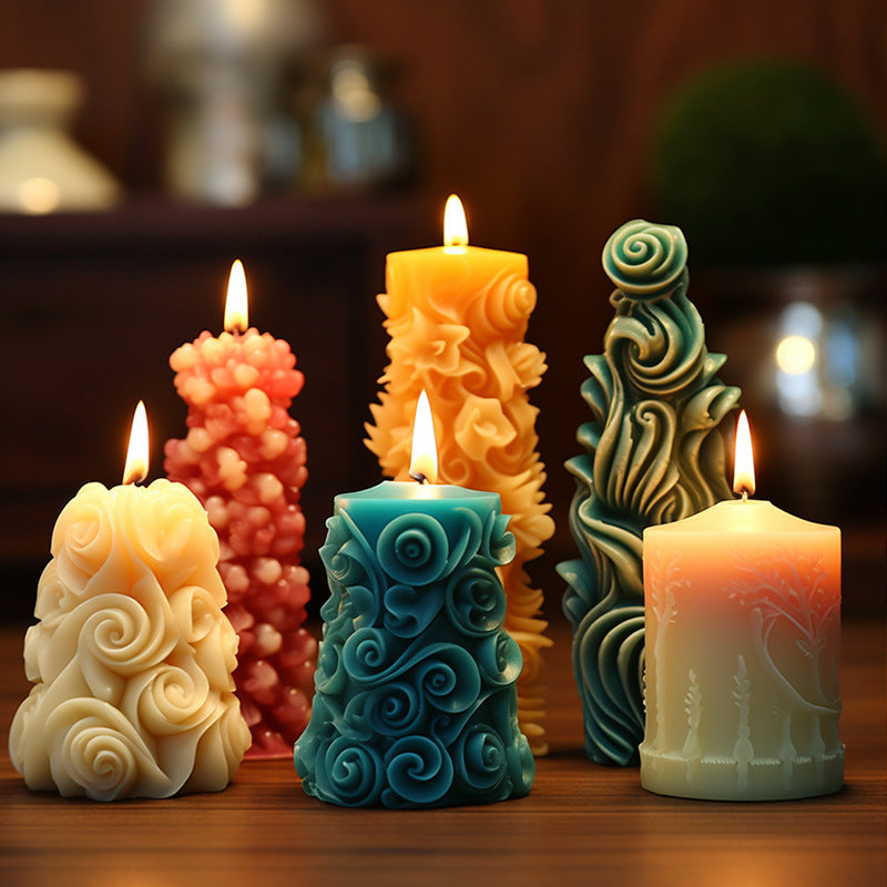 Christmas Cylindrical Aromatherapy Candle Silicone Mold