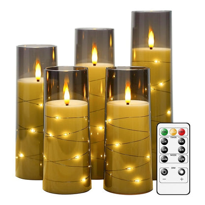 Electric Candle Lamp Christmas Party Lighting Chain Western Restaurant Decoration With Cup Candle Wedding Ceremony Layout