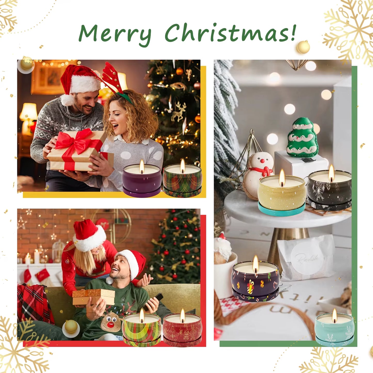 6/12Packs of Scented Candles, Christmas Candles, Candles, 2.5 Ounces (About 70.9 Grams) Scented Candles, Christmas Gifts, Gifts