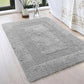 Cotton Reversible Bathmat Rug Set of 2, 21X32/17X24 Inches - Light Grey, Luxury Dual Flip Ultra Soft Washable Bath Rugs Ideal for Hotel Quality, Spa Style, Toilet | Fast Drying Thick Mat for Bathroom