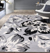 Modern Floral Area Rugs 9' X 12' Gray