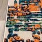 Contemporary Distressed Abstract Indoor/Outdoor Area Rug 5' X 7' Multi