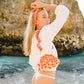ARNOLDI PEACHPUFF Hand-beaded Clutch Bag In Orange & Peach