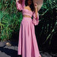 ARUM Pleated Maxi Skirt in Blush