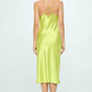 Satin Bias Slip Dress with Slit