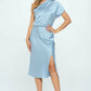 Stretch Satin One Shoulder Dress