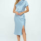 Stretch Satin One Shoulder Dress
