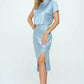 Stretch Satin One Shoulder Dress