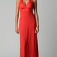 Women's Halter Maxi Dress with Cross Back Straps