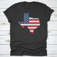 American Flag Within The Texas State Shape Map State Word Cloud