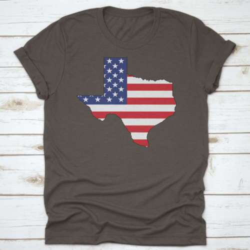 American Flag Within The Texas State Shape Map State Word Cloud