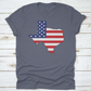 American Flag Within The Texas State Shape Map State Word Cloud