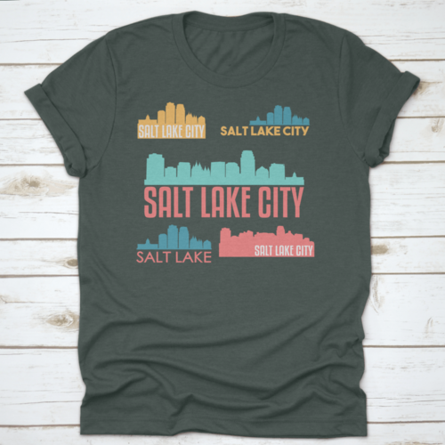 Salt Lake City Utah Usa Flat Icon Skyline Silhouette Design City