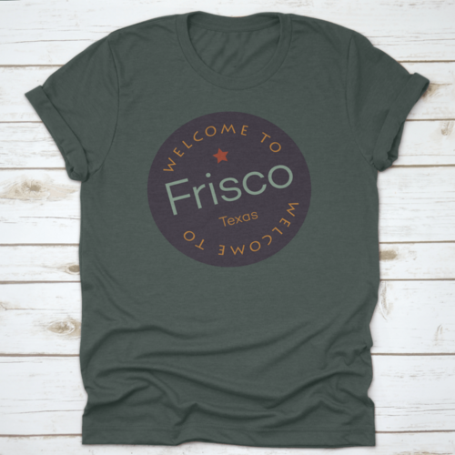 Welcome To Frisco Texas Tourism Badge Or Label Sticker. Isolated On