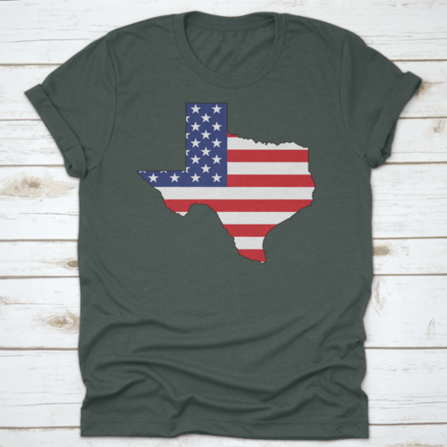 American Flag Within The Texas State Shape Map State Word Cloud