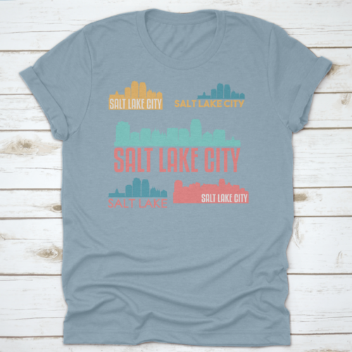 Salt Lake City Utah Usa Flat Icon Skyline Silhouette Design City