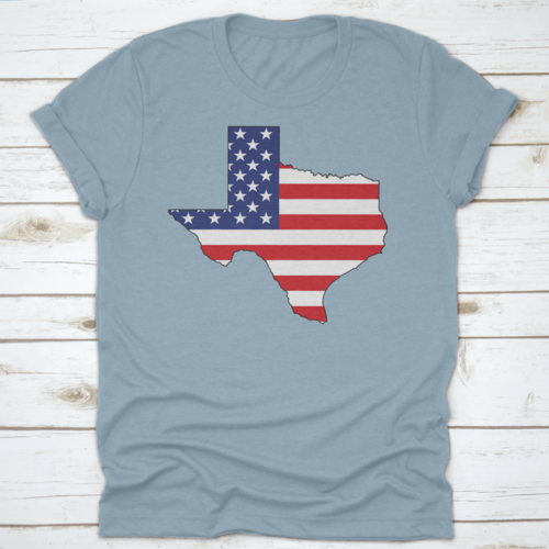 American Flag Within The Texas State Shape Map State Word Cloud