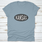 Simple Abstract And Flat Graphic Design Of A State: Kansas The