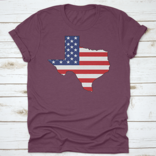 American Flag Within The Texas State Shape Map State Word Cloud