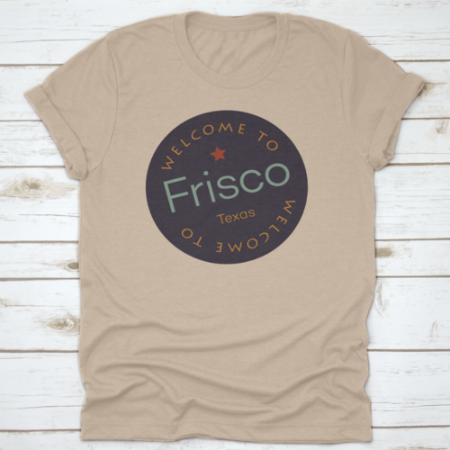 Welcome To Frisco Texas Tourism Badge Or Label Sticker. Isolated On