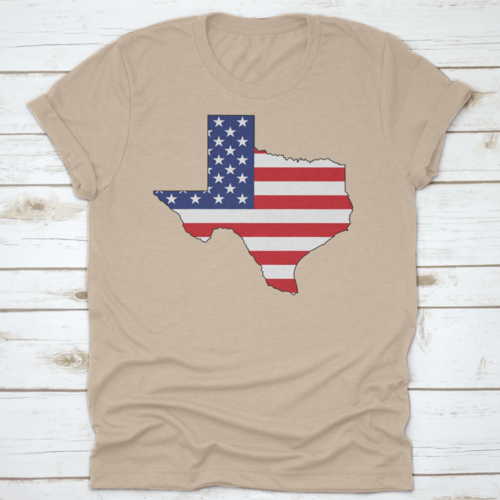American Flag Within The Texas State Shape Map State Word Cloud