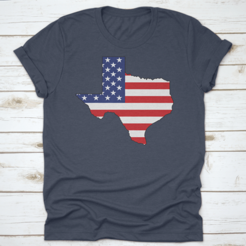American Flag Within The Texas State Shape Map State Word Cloud