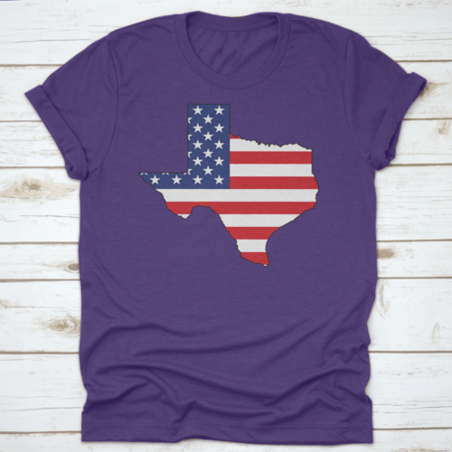 American Flag Within The Texas State Shape Map State Word Cloud