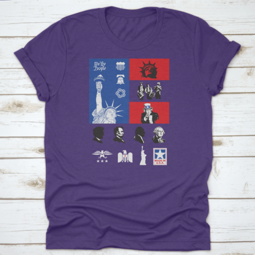 Usa Symbols Icon Set With Flag Travel Destination Shirt