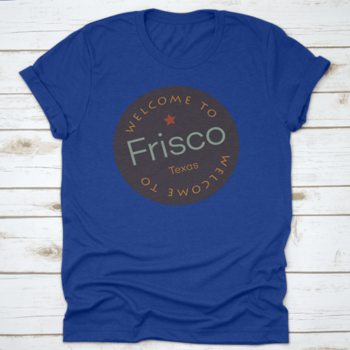 Welcome To Frisco Texas Tourism Badge Or Label Sticker. Isolated On