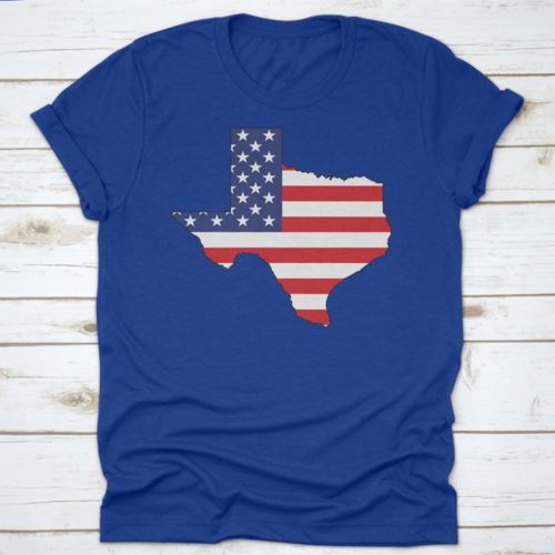 American Flag Within The Texas State Shape Map State Word Cloud