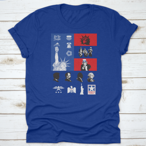 Usa Symbols Icon Set With Flag Travel Destination Shirt